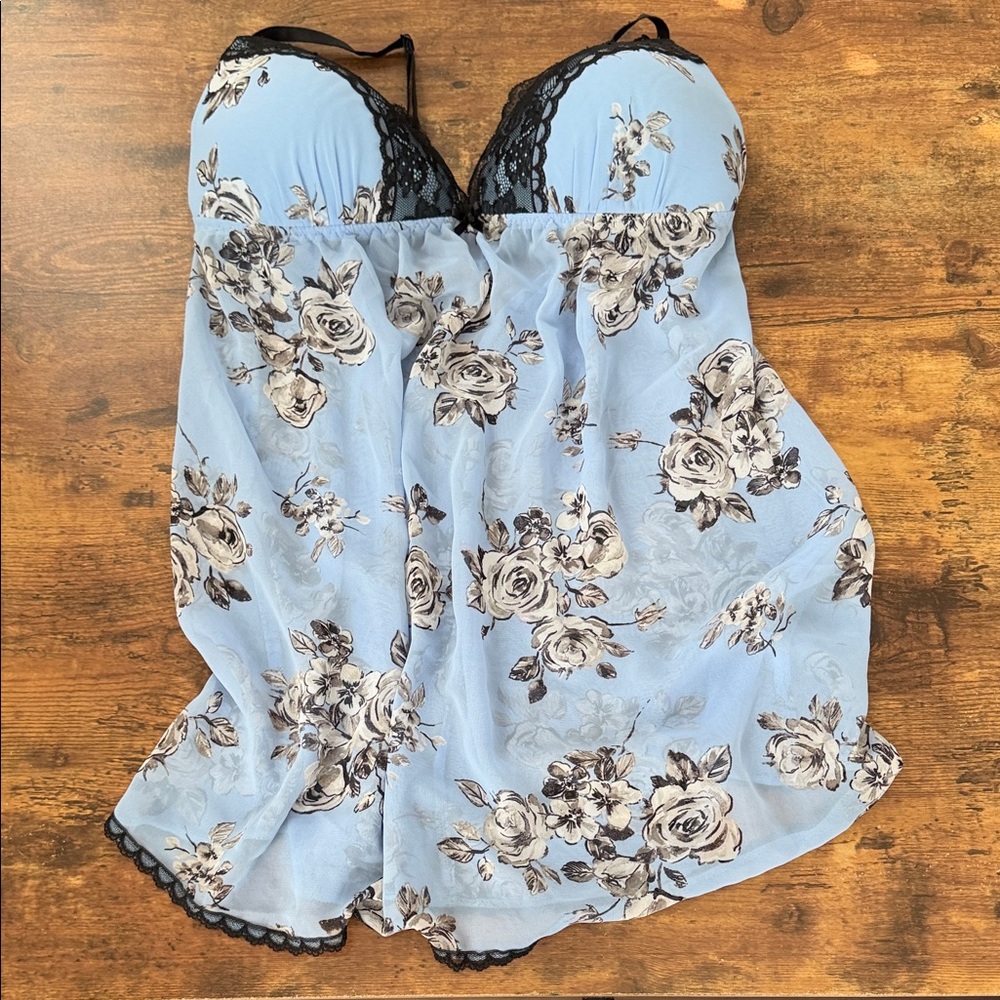 Apt. 9 Lace Trim Floral Babydoll Top